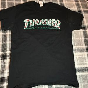 Thrasher tshirt, with white and green lettering